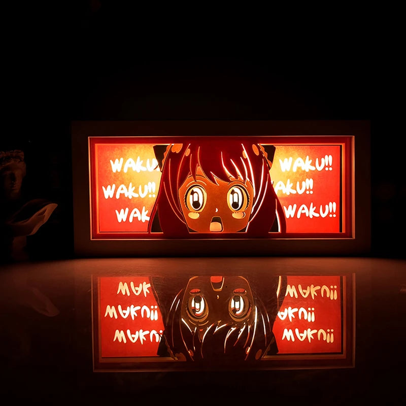 Anime series paper-cut light  bedroom night light, remote control included