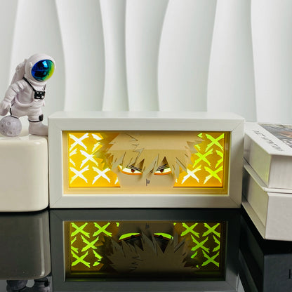 3D Anime Light Box Led Paper Carving, Night Lamp Cartoon Manga Shadow Glowing Lightbox Table Lamp for Friend Gifts