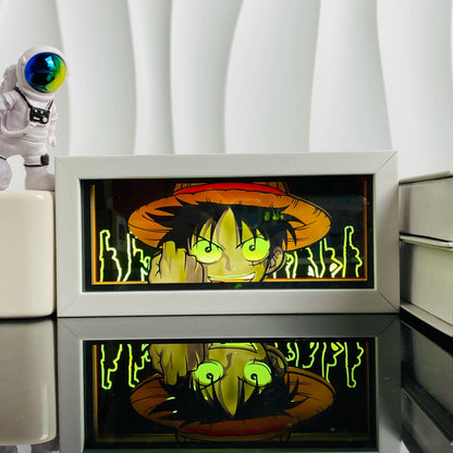 3D Anime Light Box Led Paper Carving, Night Lamp Cartoon Manga Shadow Glowing Lightbox Table Lamp for Friend Gifts