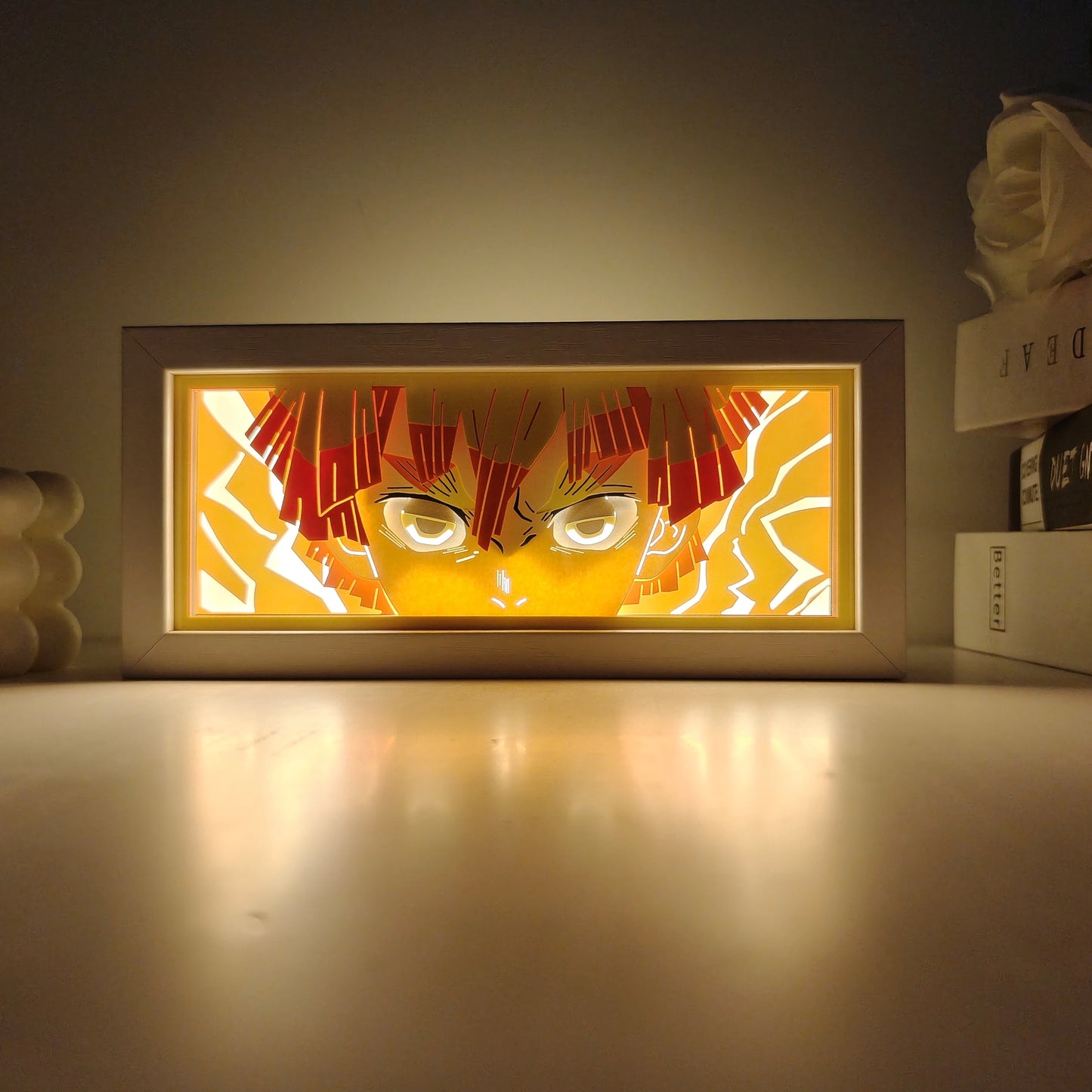 Anime 3D Shadow Lamp Manga Night Light Laser Carving Paper Lamp Light Box Table Lamp
