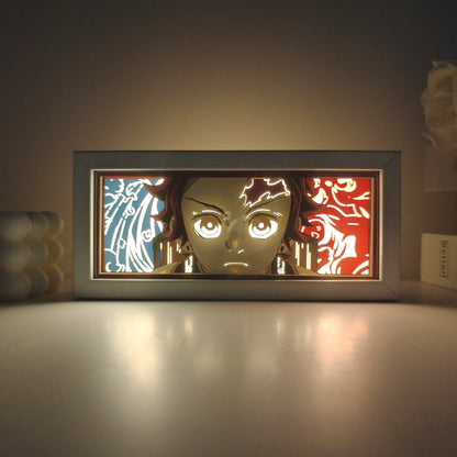 Anime 3D Shadow Lamp Manga Night Light Laser Carving Paper Lamp Light Box Table Lamp