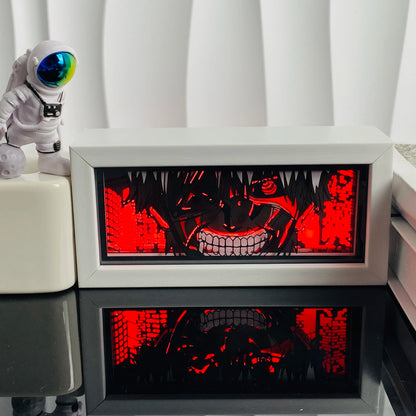 3D Anime Light Box Led Paper Carving, Night Lamp Cartoon Manga Shadow Glowing Lightbox Table Lamp for Friend Gifts