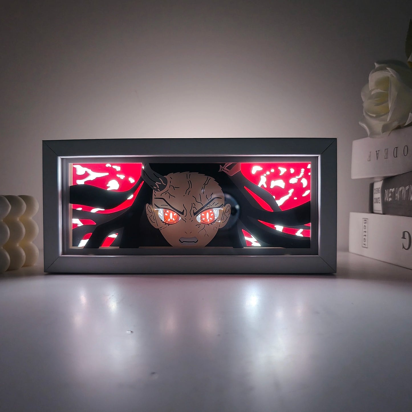 Anime 3D Shadow Lamp Manga Night Light Laser Carving Paper Lamp Light Box Table Lamp