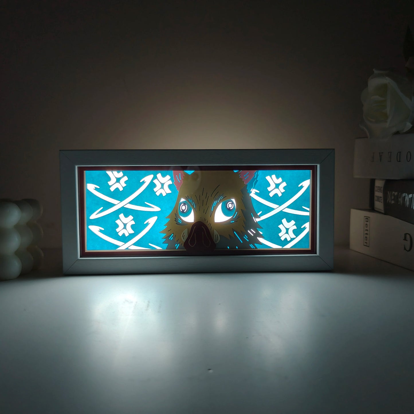 Anime 3D Shadow Lamp Manga Night Light Laser Carving Paper Lamp Light Box Table Lamp