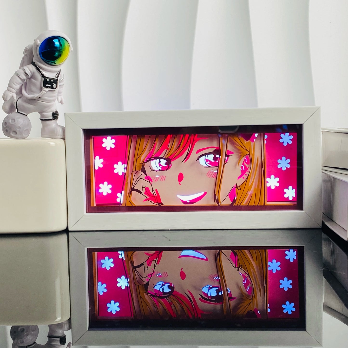 3D Anime Light Box Led Paper Carving, Night Lamp Cartoon Manga Shadow Glowing Lightbox Table Lamp for Friend Gifts