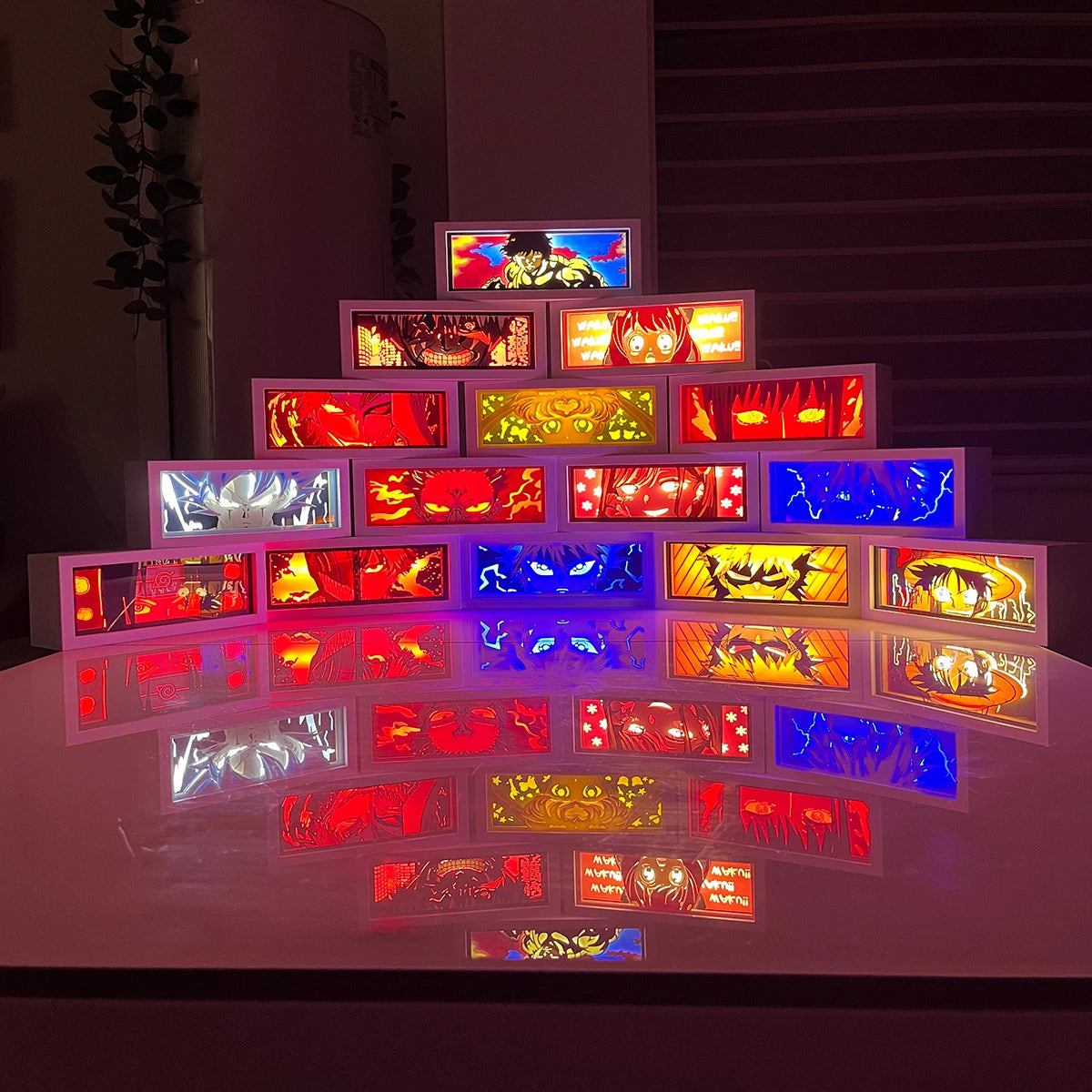 Anime series paper-cut light  bedroom night light, remote control included