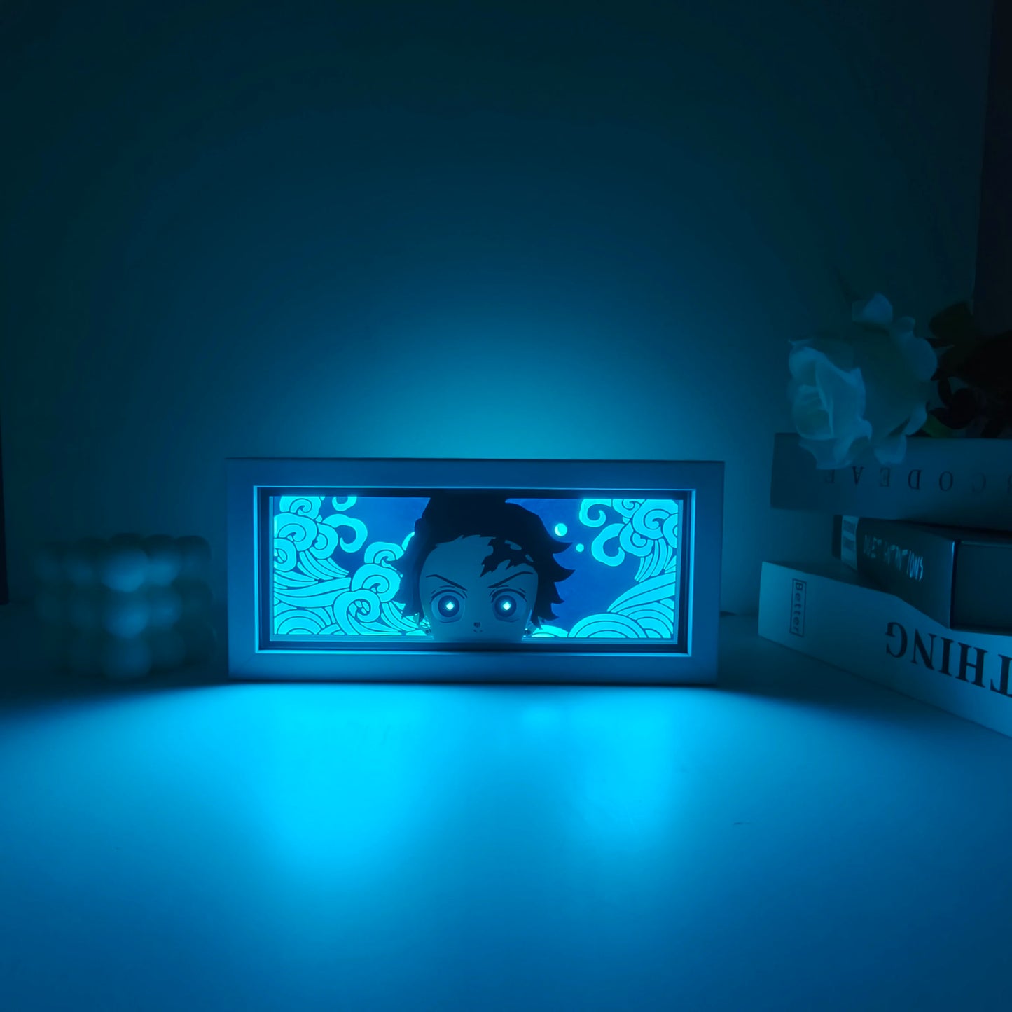 Anime 3D Shadow Lamp Manga Night Light Laser Carving Paper Lamp Light Box Table Lamp