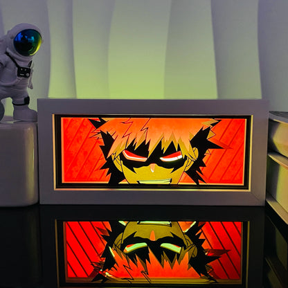 3D Anime Light Box Led Paper Carving, Night Lamp Cartoon Manga Shadow Glowing Lightbox Table Lamp for Friend Gifts