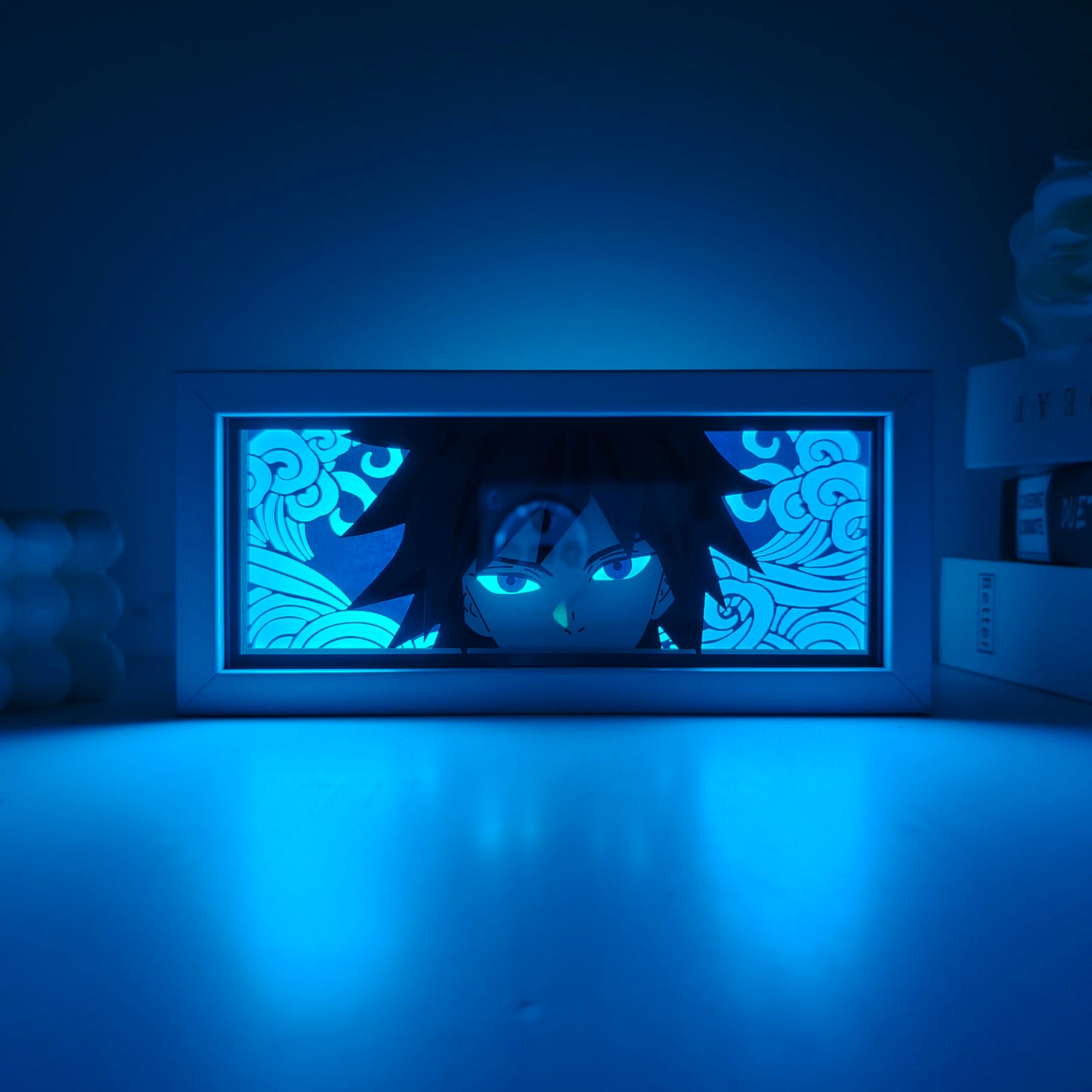 Anime 3D Shadow Lamp Manga Night Light Laser Carving Paper Lamp Light Box Table Lamp